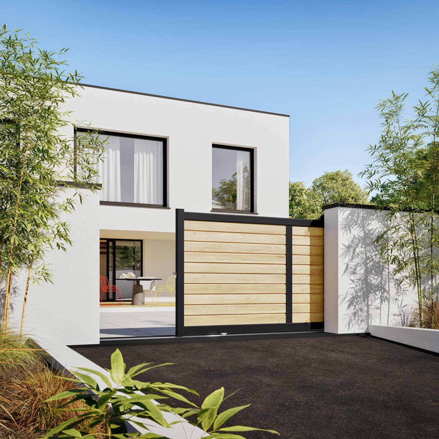 Portail effet bois