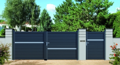 Portail PVC gris