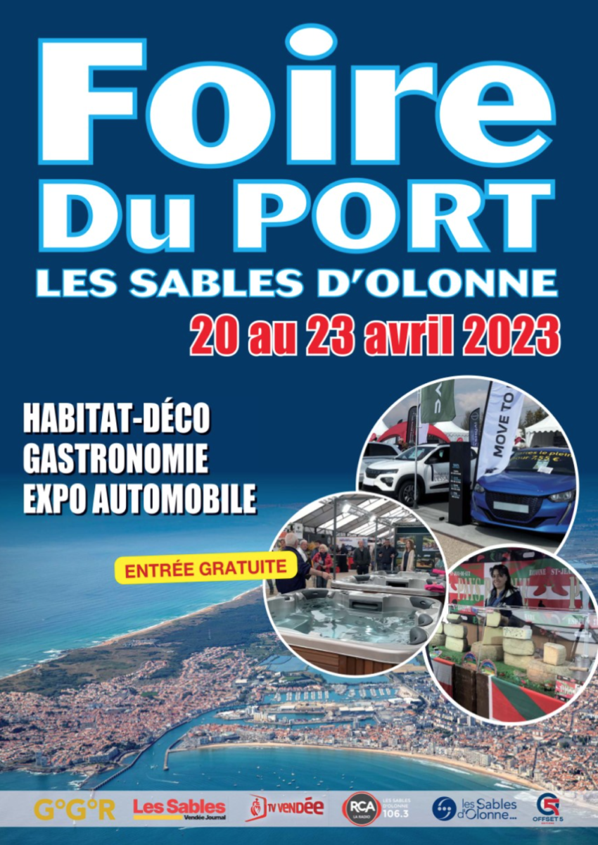 Guinaudeau sera présent à la Foire du Port qui se tiendra du 20 au 23 avril 2023 aux Sables d'Olonne (stands P33 et 61)